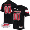 Custom Louisville Cardinals Football Premier Black Jersey - All Stitched