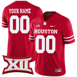 Custom Houston Cougars Football Red Alternate Jersey - All Stitched