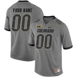 Custom Colorado Buffaloes Football Grey Alternate Jersey - All Stitched