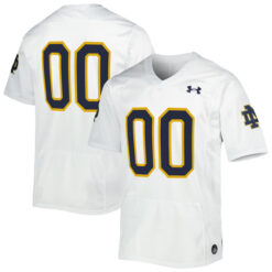 Custom Notre Dame Fighting Irish Football White Away Jersey - All Stitched