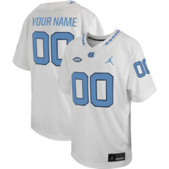 Custom North Carolina Tar Heels Football White Away Game Jersey - All Stitched