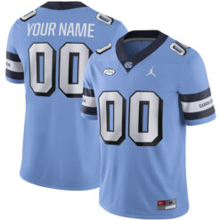 Custom North Carolina Tar Heels Football Carolina Blue Retro Game Jersey - All Stitched