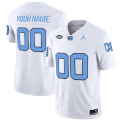 Custom North Carolina Tar Heels Football White Vapor F.U.S.E Limited Jersey - All Stitched