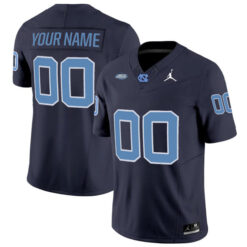 Custom North Carolina Tar Heels Football Navy Vapor F.U.S.E Limited Jersey - All Stitched