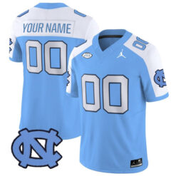 Custom North Carolina Tar Heels Football Alternate Carolina Blue Vapor F.U.S.E Limited Jersey - All Stitched