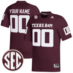 Custom Texas A&M Aggies Football Maroon Premier Jersey - All Stitched