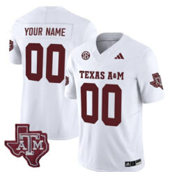 Custom Texas A&M Aggies Football White Vapor F.U.S.E Limited Jersey - All Stitched