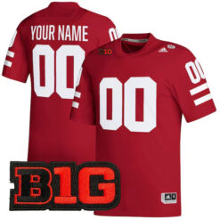 Custom Nebraska Cornhuskers Football Scarlet Premier Jersey - All Stitched