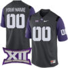 Custom TCU Horned Frogs Football Anthracite Jersey - All Stitched
