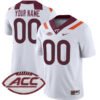 Custom Virginia Tech Hokies Football White Away Game Jersey - All Stitched