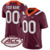 Custom Virginia Tech Hokies Football Maroon Home Game Jersey - All Stitched