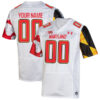 Custom Maryland Terrapins Football White Away Game Jersey - All Stitched