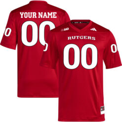 Custom Rutgers Scarlet Knights Football Scarlet Home Game Jersey - All Stitched