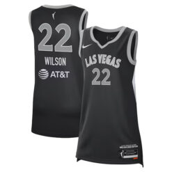 A'ja Wilson Las Vegas Aces Black Explorer Edition Jersey - All Stitched