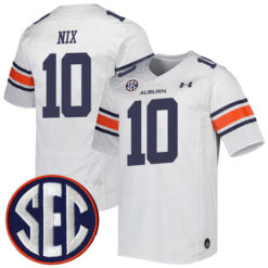 Bo Nix Auburn Tigers Football White Away Jersey - All Stitched
