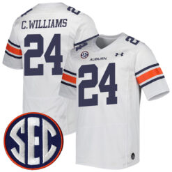 Cadillac Williams Auburn Tigers Football White Away Jersey - All Stitched