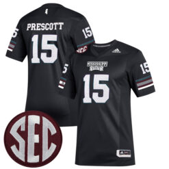 Dak Prescott Mississippi State Bulldogs Football 2019 Special Black Premier Jersey - All Stitched
