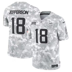 Justin Jefferson Minnesota Vikings 2024 Salute To Service Arctic Camo Jersey - All Stitched