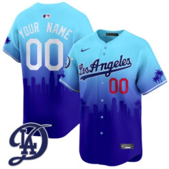Custom Los Angeles Dodgers 2024 City Connect Concept Blue Jersey - All Stitched
