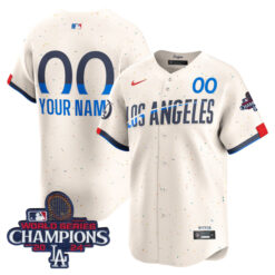 Custom Los Angeles Dodgers 2024 World Series Cream City Connect Jersey - All Stitched