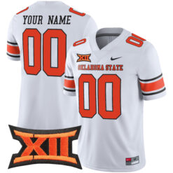 Custom Oklahoma State Cowboys Football White Alternate Game Jersey - All Stitched