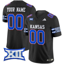Custom Kansas Jayhawks Football Black 2024 Vapor F.U.S.E Limited Jersey - All Stitched
