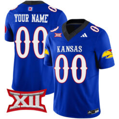 Custom Kansas Jayhawks Football Royal Vapor F.U.S.E Limited Jersey - All Stitched