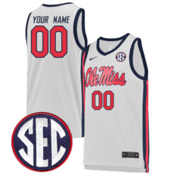 Custom Ole Miss Rebels Basketball White Game Jersey - All Stitched