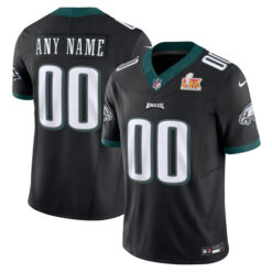 Custom Philadelphia Eagles Black Super Bowl LIX Vapor F.U.S.E Limited Jersey - All Stitched
