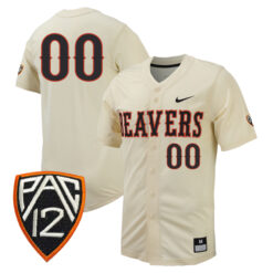 Custom Oregon State Beavers Baseball Cream Full Button Jersey - All Stitched