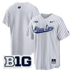 Penn State Nittany Lions Baseball White Pinstripe Jersey - All Stitched