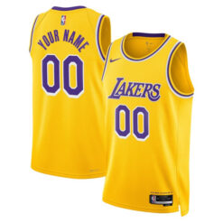 Custom Los Angeles Lakers Gold Icon Edition Jersey - All Stitched