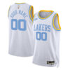 Custom Los Angeles Lakers White/Blue Classic Edition Jersey - All Stitched