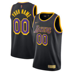 Custom Los Angeles Lakers Black Earned Edition Jersey - All Stitched