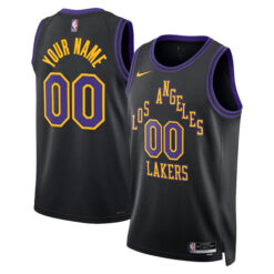 Custom Los Angeles Lakers 2023/24 Black City Edition Jersey - All Stitched