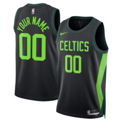 Custom Boston Celtics 2024/25 Black City Edition Jersey - All Stitched