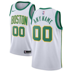Custom Boston Celtics 2018/19 White City Edition Jersey - All Stitched