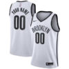 Custom Brooklyn Nets White Association Edition Jersey - All Stitched