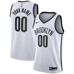 Custom Brooklyn Nets White Association Edition Jersey - All Stitched