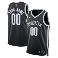 Custom Brooklyn Nets Black Icon Edition Jersey - All Stitched