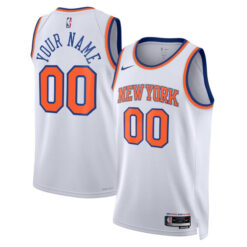 Custom New York Knicks White Association Edition Jersey - All Stitched