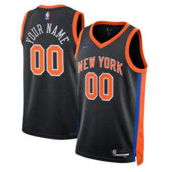 Custom New York Knicks 2022/23 Black City Edition Jersey - All Stitched