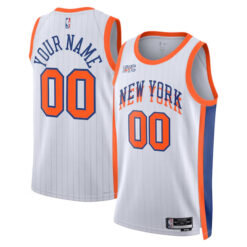 Custom New York Knicks 2024/25 White City Edition Jersey - All Stitched