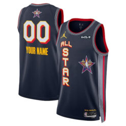 Custom New York Knicks 2025 Navy All Star Jersey - All Stitched