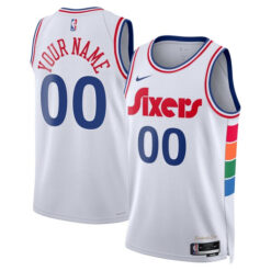 Custom Philadelphia 76ers 2024 White City Edition Jersey - All Stitched