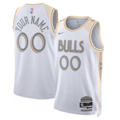 Custom Chicago Bulls 2024/25 White City Edition Jersey - All Stitched