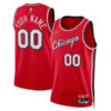 Custom Chicago Bulls Red City Edition Jersey - All Stitched