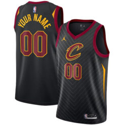 Custom Cleveland Cavaliers Black Statement Edition Jersey - All Stitched