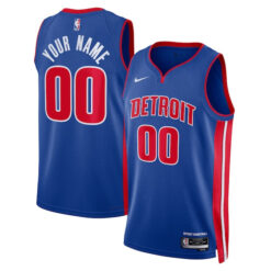 Custom Detroit Pistons Royal Blue Icon Edition Jersey - All Stitched