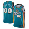 Custom Detroit Pistons Teal 2022/23 Classic Edition Jersey - All Stitched